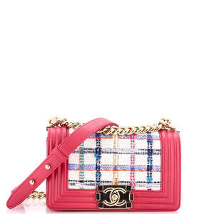 Chanel Small Boy Flap Bag Quilted Tweed